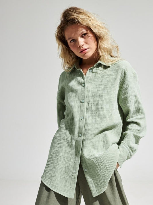 Versatile Comfort: Short or Oversized Muslin Blouse