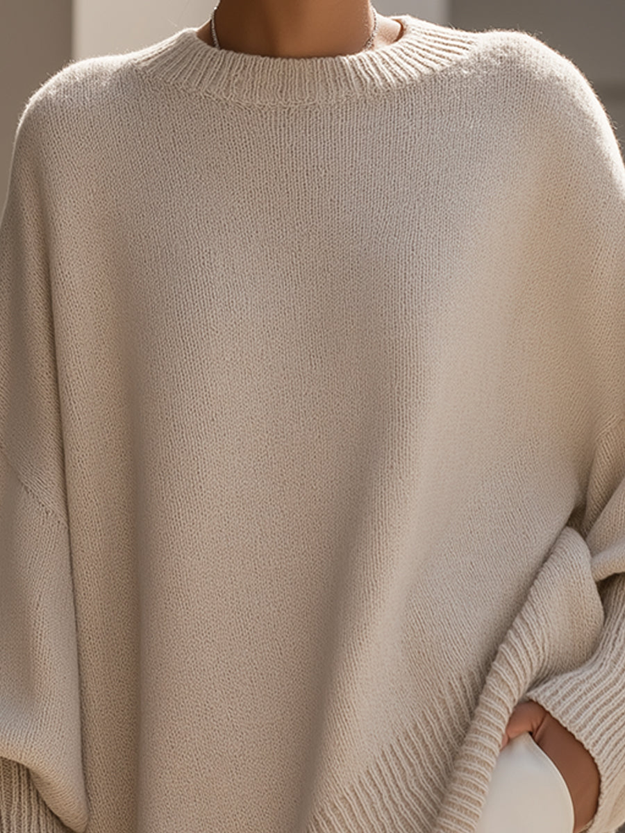 Sophisticated Wool Blend Sweater - Versatile & Comfortable