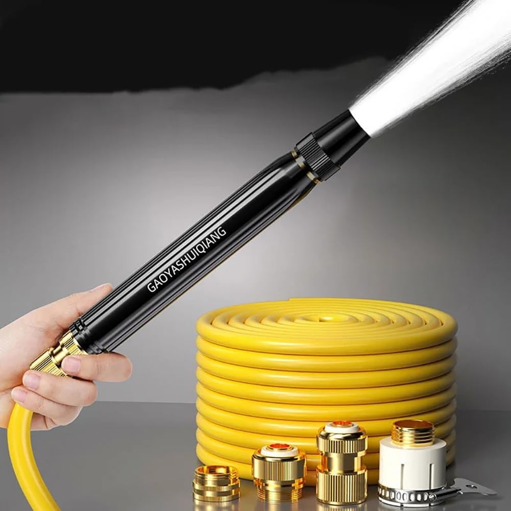 ⏳Time-Limited Special⏰Home high-pressure car wash water gun with booster nozzle and hose, a must-have for watering plants and vegetables, and car washing.1