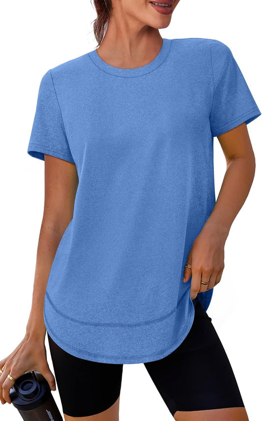 Women’s Casual Curved Hem Short Sleeve T-Shirt