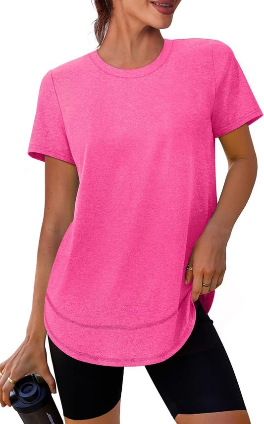Women’s Casual Curved Hem Short Sleeve T-Shirt
