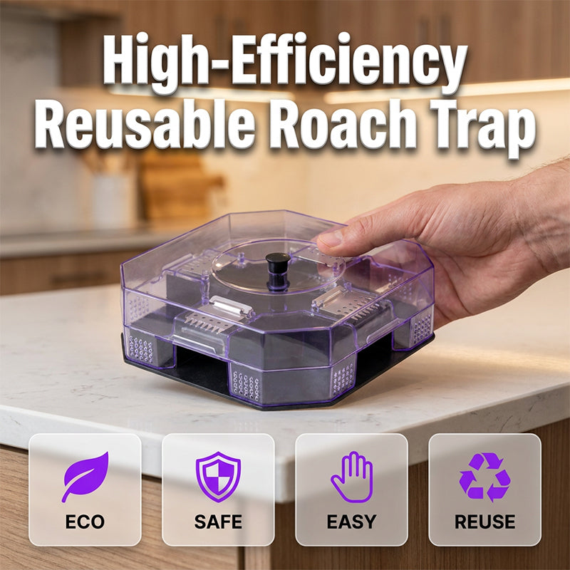 🥳2026 HOT SALE🥳💞50K+ SOLD!♻️ Reusable Roach Trap – Physical capture, no toxic sprays. One‑way doors, easy to check & clean. Safe for homes with kids & pets! 🏠✨